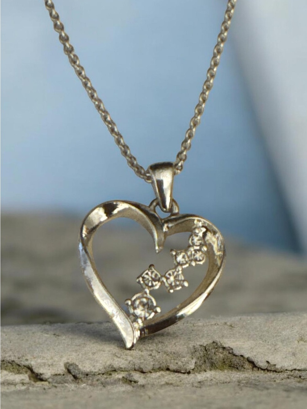 Delicate Gold Heart Pendant Necklace with Sparkling Accents